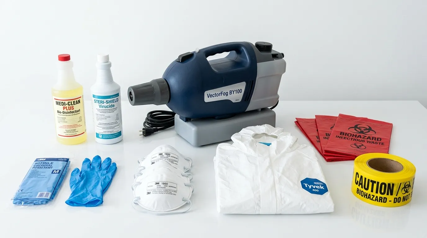 Professional biohazard remediation crew working in Mountain House